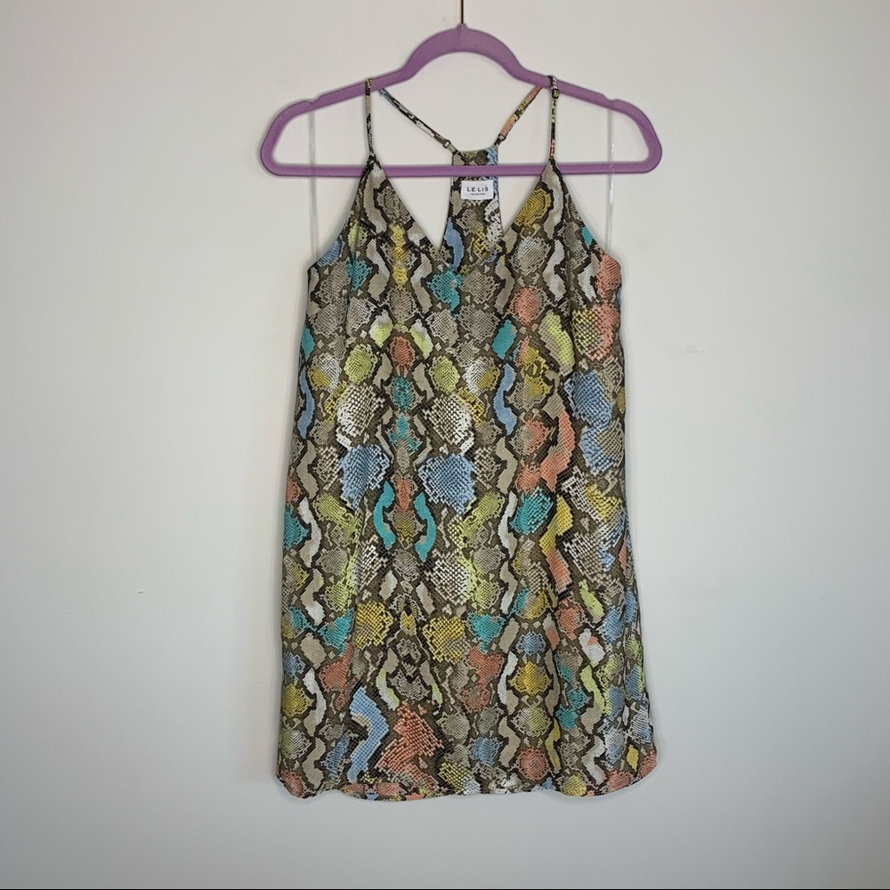 Lelis snakeskin slip dress Small